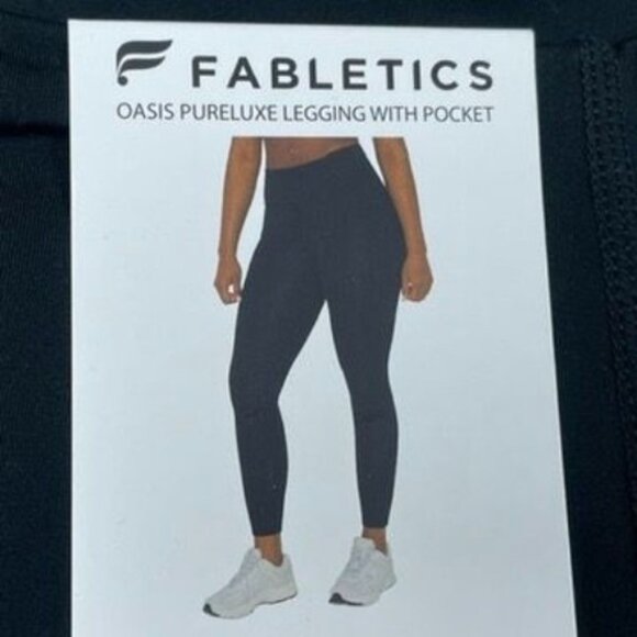 Fabletics Oasis Pureluxe High-Waist Leggings W/ Pocket XL Black a1598 - Picture 1 of 7